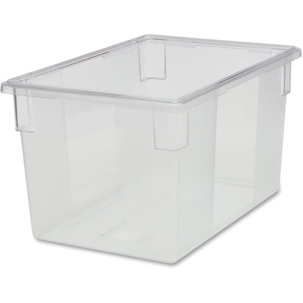 Rubbermaid Commercial Food Box, No Lid, Poly, 21.5 Gallon, 26"x18"x15", Clear RCP3301CLE - main